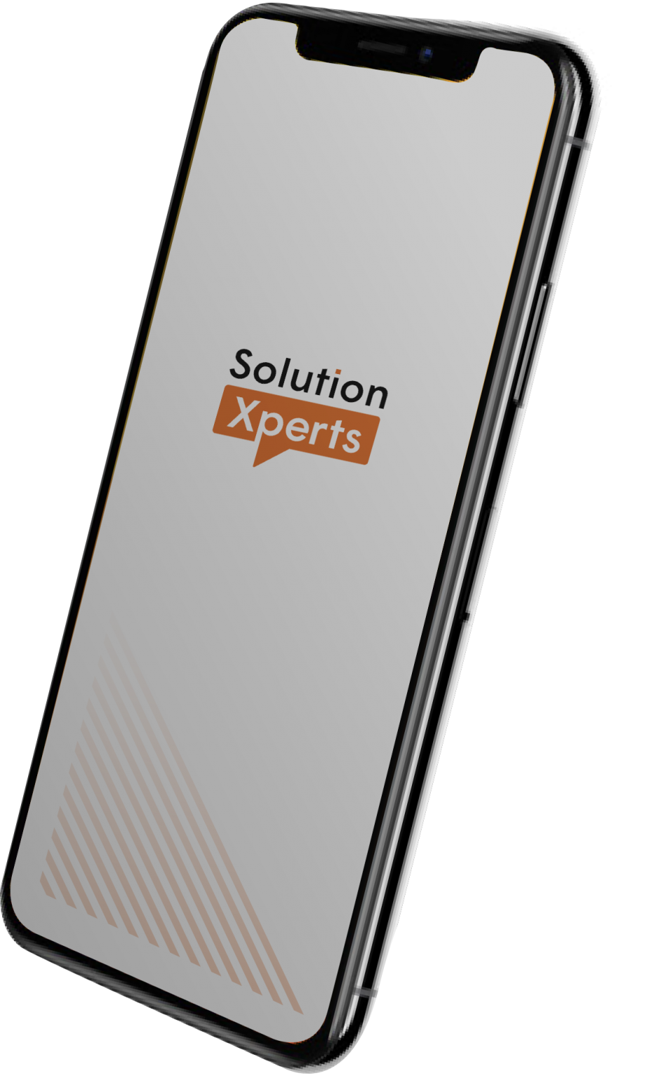 Smartphone med Solution Xperts logotyp